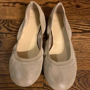 Cole Haan beige and gold flat